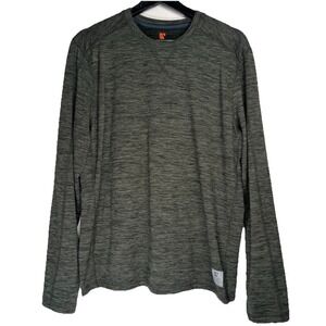 Rugged Elements Mens Gray Heathered Performance Long Sleeve Shirt Small 1632403